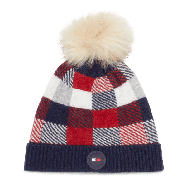 Tommy Hilfiger - Bonnet Check Knit PomPom
